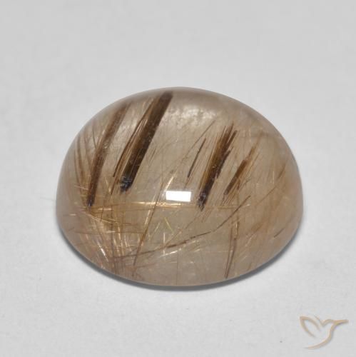 Rutile Quartz Gemstone in 11 mm (calibrated) Size for Sale, Rutile Quartz Stone in Clear with Brown Color