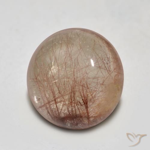4.40 ct Brown Rutile Quartz Stone, Natural Rutile Quartz in Round Cabochon Shape for Sale