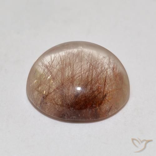 Rutile Quartz Gemstone in 11 mm (calibrated) Size for Sale, Rutile Quartz Stone in Clear with Brown Color