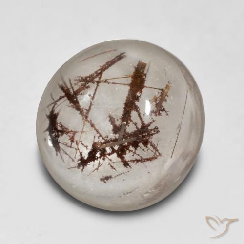 Quartz rutile rond de 5,59 ct, 12 mm d'Inde, Photo A