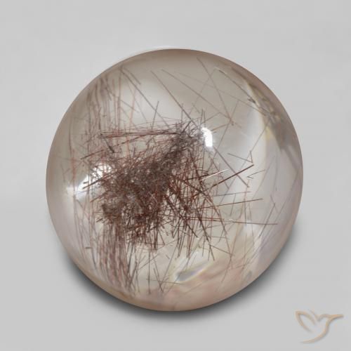 Quartz rutile rond de 14,72 ct, 15,5 mm d'Inde, Photo A