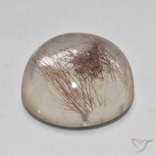 Rutile Quartz Gemstone in 16 mm (calibrated) Size for Sale, Rutile Quartz Stone in Clear with Brown Color