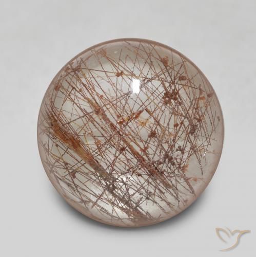 Quartz rutile rond de 5,84 ct, 13,2 mm d'Inde, Photo A
