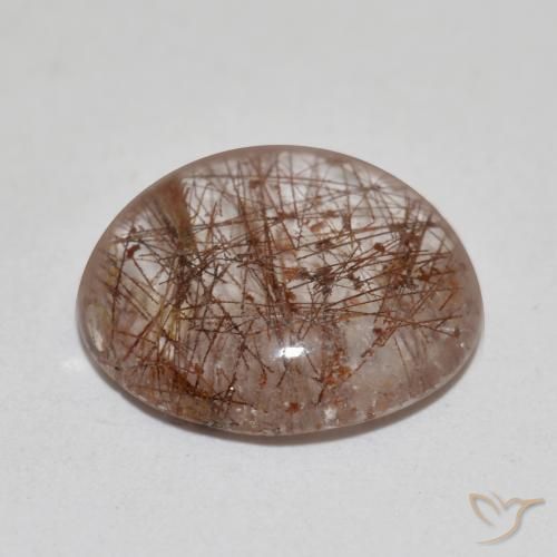 Rutile Quartz Gemstone in 13 mm (calibrated) Size for Sale, Rutile Quartz Stone in Clear with Copper Color