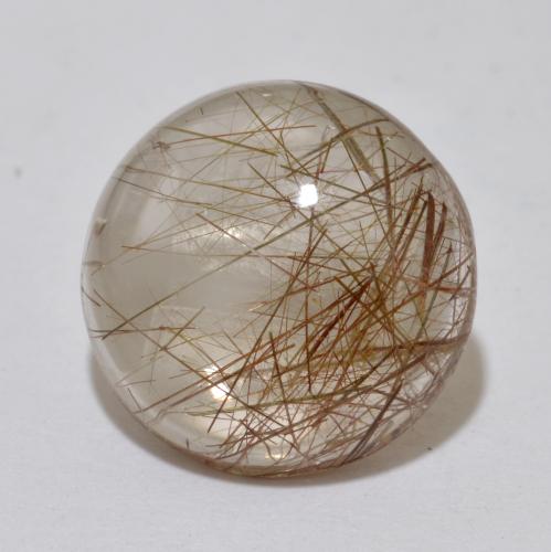 Claro con marrón Cuarzo Rutilado Gema - 5ct Cabujón Redondo (ID: 566963)