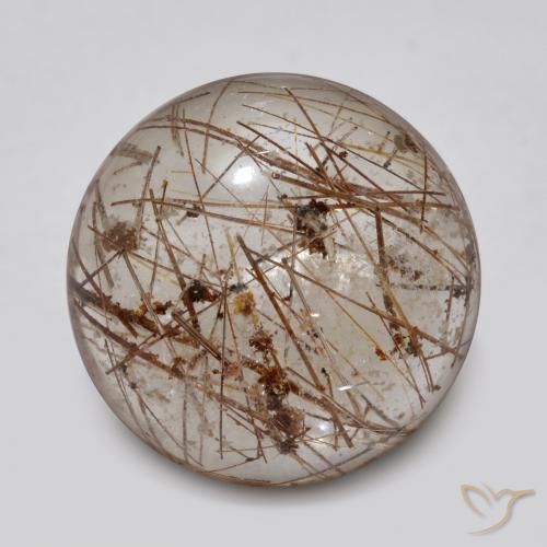 5.36ct Natural Clear with Brown Rutile Quartz, Round, Transparent