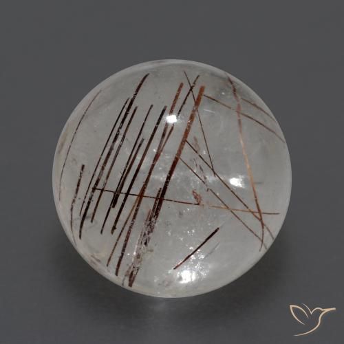 4.31 ct Round Rutile Quartz, 10.2 mm From India, Photo A