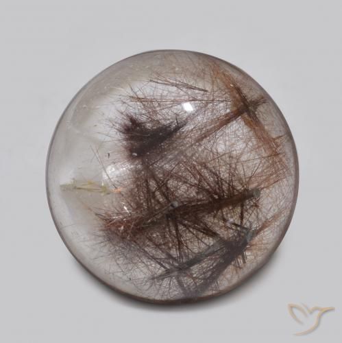 5.04ct Natural Clear with Brown Rutile Quartz, Round, Translucent