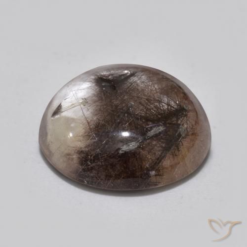 Rutile Quartz Gemstone in 12 mm (calibrated) Size for Sale, Rutile Quartz Stone in Clear with Brown Color