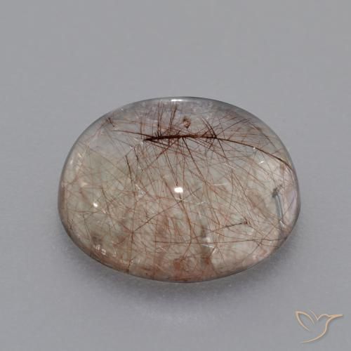 Rutile Quartz Gemstone in 11 mm (calibrated) Size for Sale, Rutile Quartz Stone in Clear with Brown Color