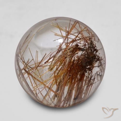 5.10ct Natural Clear with Brown Rutile Quartz, Round, Transparent