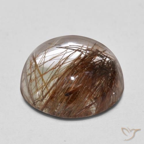 Rutile Quartz Gemstone in 11 mm (calibrated) Size for Sale, Rutile Quartz Stone in Clear with Brown Color