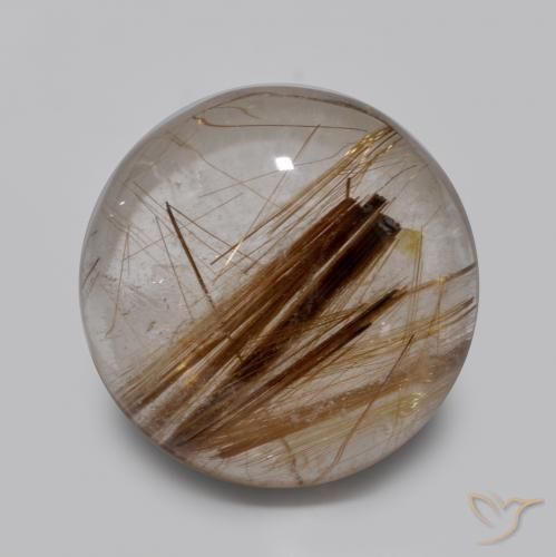 4.5 ct Round Rutile Quartz, 11.3 mm From India, Photo A