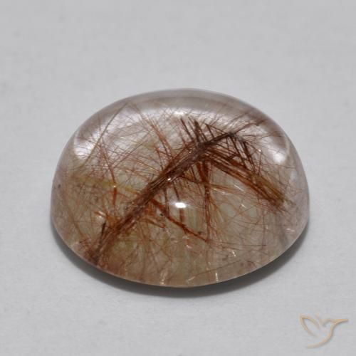 Rutile Quartz Gemstone in 11 mm (calibrated) Size for Sale, Rutile Quartz Stone in Clear with Copper Color
