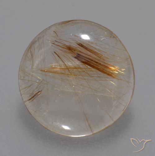 4.23ct Natural Very Light Tawny Brown Rutile Quartz, Round, Transparent