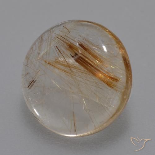 4.23 ct Brown Rutile Quartz Stone, Natural Rutile Quartz in Round Cabochon Shape for Sale