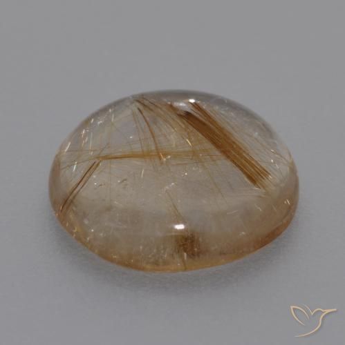 Rutile Quartz Gemstone in 12 mm (calibrated) Size for Sale, Rutile Quartz Stone in Very Light Tawny Brown Color