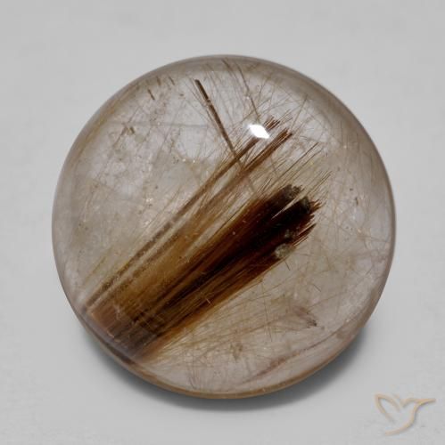 8.25ct Natural Clear with Brown Rutile Quartz, Round, Transparent