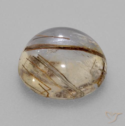 Rutile Quartz Gemstone in 11 mm (calibrated) Size for Sale, Rutile Quartz Stone in Clear with Brown Color
