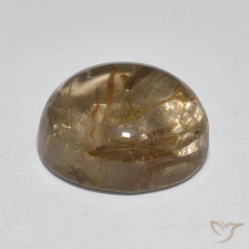 Rutile Quartz Gemstone in 11 mm (calibrated) Size for Sale, Rutile Quartz Stone in Clear with Brown Color