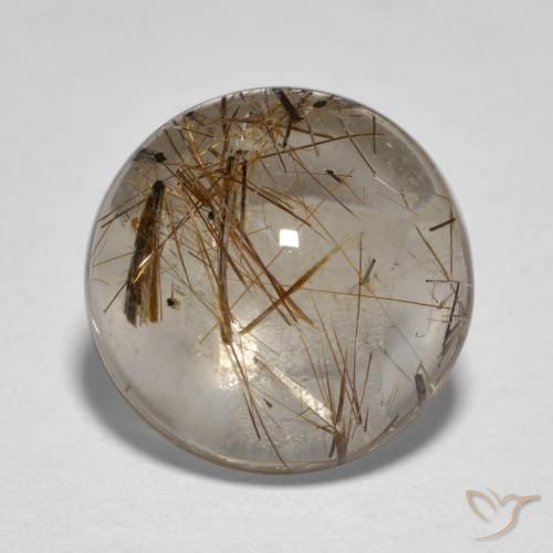 3.75ct Natural Clear with Brown Rutile Quartz, Round, Transparent