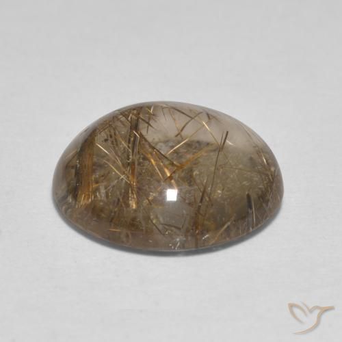 Rutile Quartz Gemstone in 11 mm (calibrated) Size for Sale, Rutile Quartz Stone in Clear with Brown Color