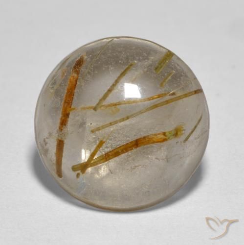 4.96 ct Round Rutile Quartz, 12 mm From India, Photo A