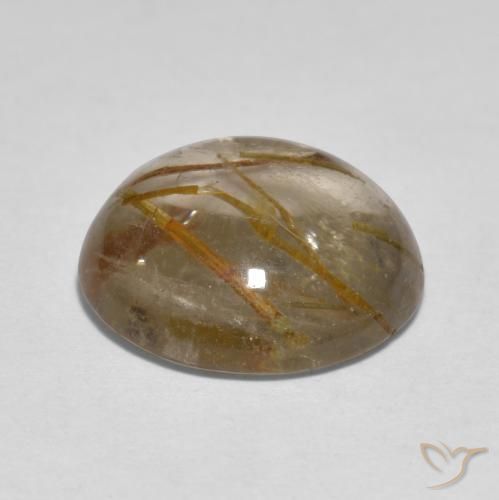 Rutile Quartz Gemstone in 12 mm (calibrated) Size for Sale, Rutile Quartz Stone in Warm Brown Color