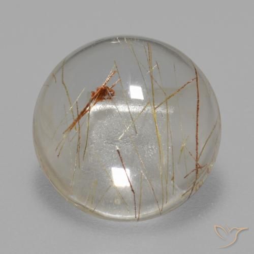 5.6 ct Round Rutile Quartz, 12.3 mm From India, Photo A