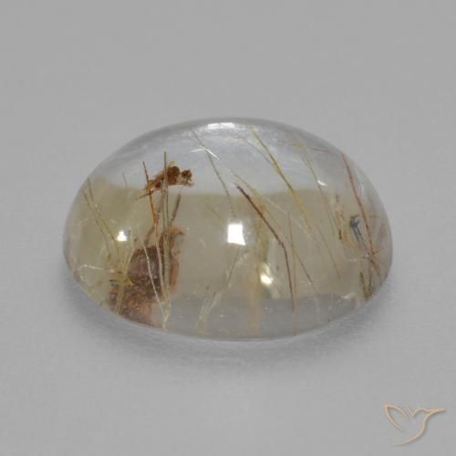 Rutile Quartz Gemstone in 12 mm (calibrated) Size for Sale, Rutile Quartz Stone in Clear with Copper Color
