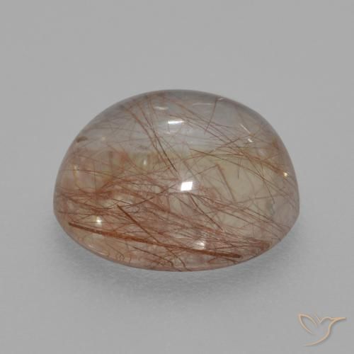 Rutile Quartz Gemstone in 10 mm (calibrated) Size for Sale, Rutile Quartz Stone in Clear with Copper Color