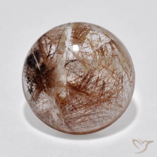 Quartz rutile rond de 5,88 ct, 12,1 mm d'Inde, Photo A