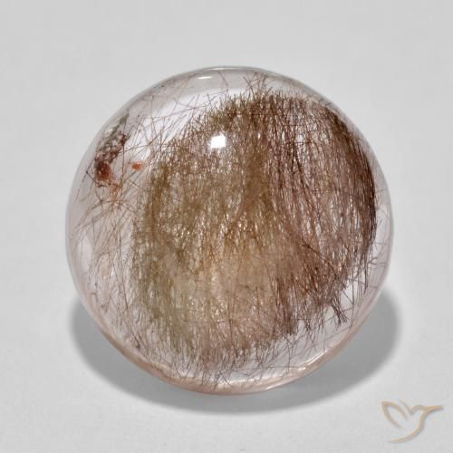 6.73ct Natural Clear with Brown Rutile Quartz, Round, Translucent
