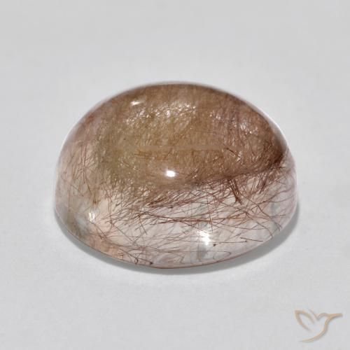 Rutile Quartz Gemstone in 12 mm (calibrated) Size for Sale, Rutile Quartz Stone in Clear with Brown Color