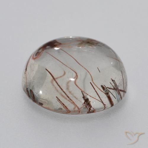 Rutile Quartz Gemstone in 12 mm (calibrated) Size for Sale, Rutile Quartz Stone in Clear with Brown Color