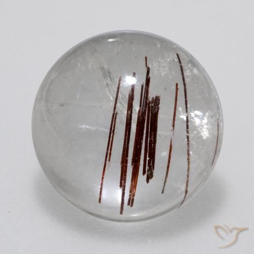 7.00 ct Brown Rutile Quartz Gemstone, Rutile Quartz Gem in Round Cabochon Shape for Sale.