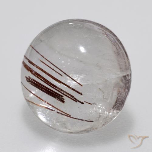 7.00 ct Brown Rutile Quartz Stone, Natural Rutile Quartz in Round Cabochon Shape for Sale