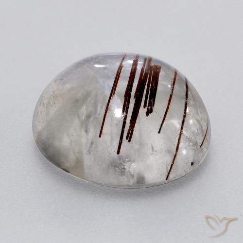 Rutile Quartz Gemstone in 12 mm (calibrated) Size for Sale, Rutile Quartz Stone in Clear with Brown Color