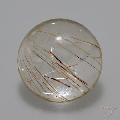 5.93ct Natural Clear with Brown Rutile Quartz, Round, Transparent