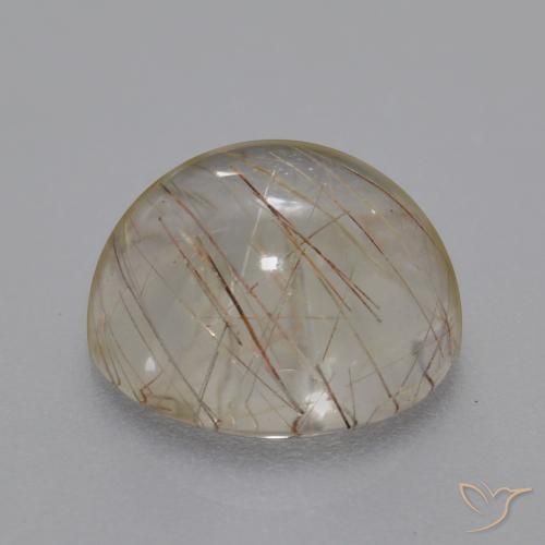 Rutile Quartz Gemstone in 11 mm (calibrated) Size for Sale, Rutile Quartz Stone in Clear with Brown Color
