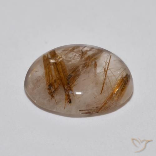 Rutile Quartz Gemstone in 12 mm (calibrated) Size for Sale, Rutile Quartz Stone in Clear with Brown Color