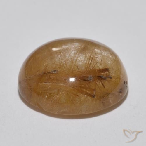 Rutile Quartz Gemstone in 13 mm (calibrated) Size for Sale, Rutile Quartz Stone in Very Light Tawny Brown Color