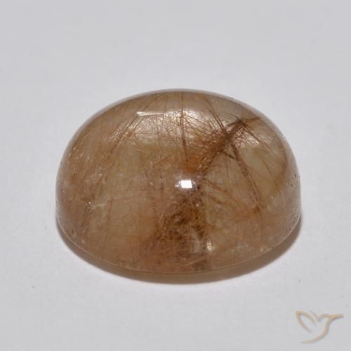 Rutile Quartz Gemstone in 12 mm (calibrated) Size for Sale, Rutile Quartz Stone in Very Light Tawny Brown Color