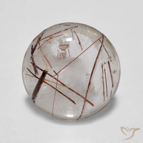 3.40ct Natural Clear with Brown Rutile Quartz, Round, Transparent