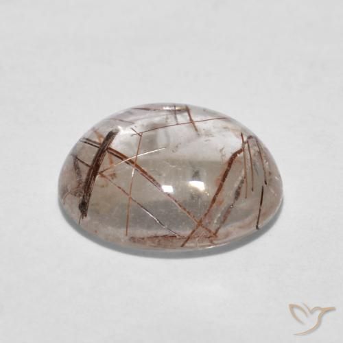 Rutile Quartz Gemstone in 11 mm (calibrated) Size for Sale, Rutile Quartz Stone in Clear with Brown Color