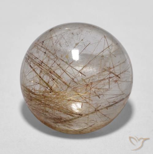 Quartz rutile rond de 6,06 ct, 12,1 mm d'Inde, Photo A
