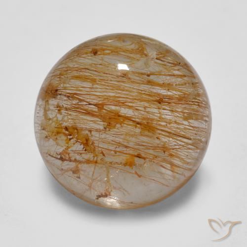 Quartz rutile rond de 5,67 ct, 11,2 mm d'Inde, Photo A