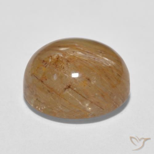 Rutile Quartz Gemstone in 11 mm (calibrated) Size for Sale, Rutile Quartz Stone in Warm Brown Color