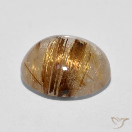 Rutile Quartz Gemstone in 11 mm (calibrated) Size for Sale, Rutile Quartz Stone in Warm Brown Color