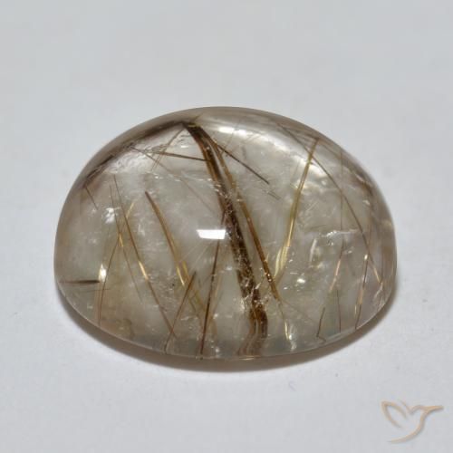 Rutile Quartz Gemstone in 11 mm (calibrated) Size for Sale, Rutile Quartz Stone in Clear with Brown Color
